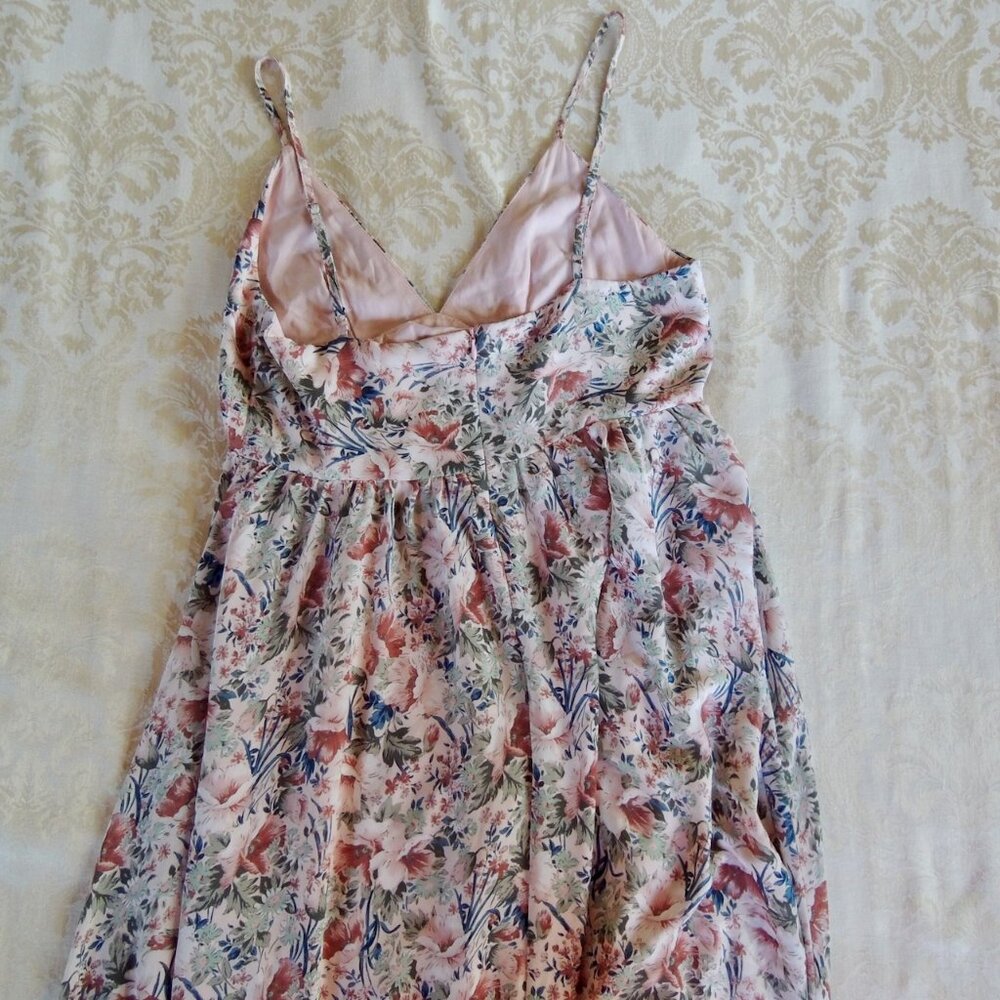 Lulus Renewed Romance Blush Pink Multi Floral Maxi Dress L - Picture 11 of 15